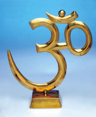 Om stehend aus Messing , 22cm